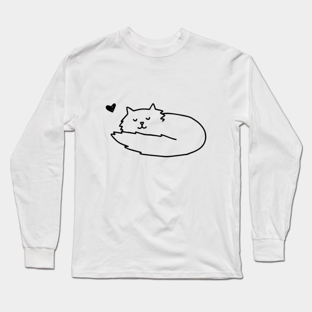 Sleeping Cat Long Sleeve T-Shirt by Ashleigh Green Studios